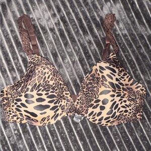 Natori Leopard Print Bra - Brown and Black
